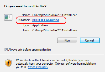 StudioTax - Run EXE